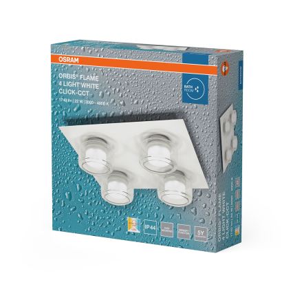 Osram - Oprawa sufitowa LED do łazienki ORBIS FLAME 4xLED/5,5W/230V 3000/4000K IP44 biała