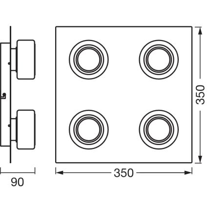 Osram - Oprawa sufitowa LED do łazienki ORBIS FLAME 4xLED/5,5W/230V 3000/4000K IP44 biała