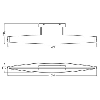 Osram - LED Przysufitowy żyrandol DECOR FLAT LED/23W/230V szary