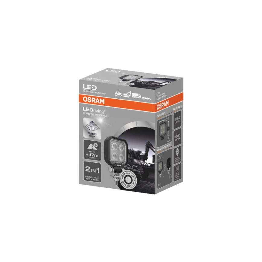 Osram - Punktowy reflektor LED do samochodu LEDRIVING WL VX80-WD LED/12W/12/24V IP69 6000K