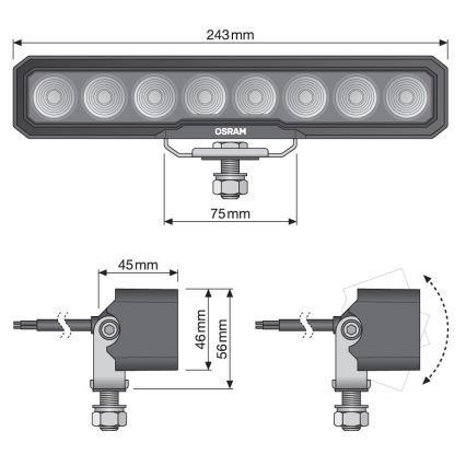 Osram - Reflektor punktowy LED do samochodu LIGHTBAR WL VX250-WD LED/36W/12/24V 6000K IP69