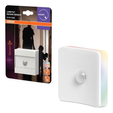 Osram - LED RGB Lampka orientacyjna do gniazdka z czujnikiem LUNETTA LED/0,3W/230V