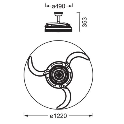 Osram - LED RGB ściemnialna lampa sufitowa z wentylatorem CIERZO LED/35W/230V 3000-6500K + pilot