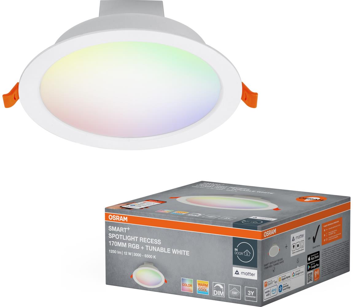 Osram - LED RGB ściemnialna oprawa wpuszczana SMART+ DOWNLIGHT LED/12W/230V Wi-Fi