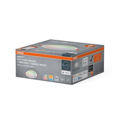 Osram - LED RGB Ściemnialna oprawa wpuszczana SMART+ DOWNLIGHT LED/12W/230V 3000-6500K Wi-Fi