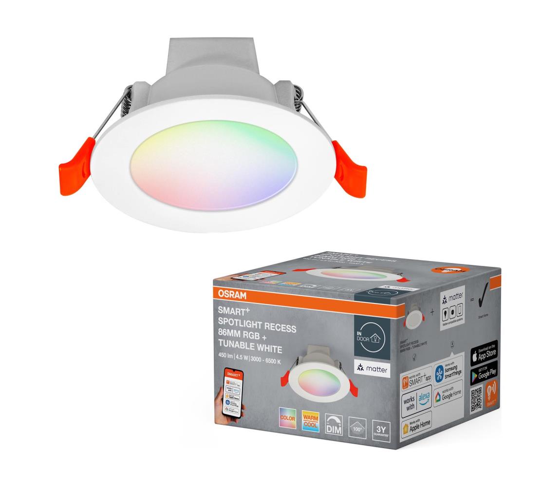 Osram - LED RGB ściemnialna oprawa wpuszczana sufitowa SMART+ DOWNLIGHT LED/4,5W/230V Wi-Fi