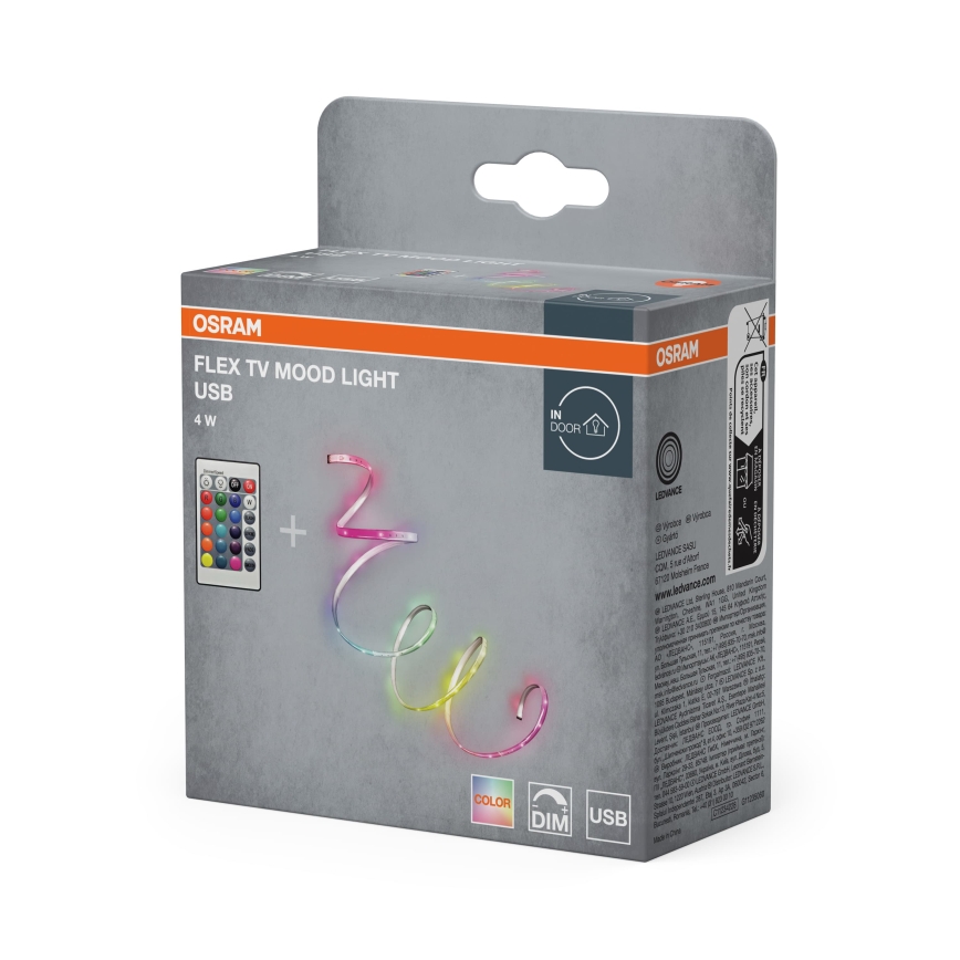Osram - LED RGB ściemnialna taśma FLEX TV MOOD 1,5m LED/4W/5V + pilot zdalnego sterowania