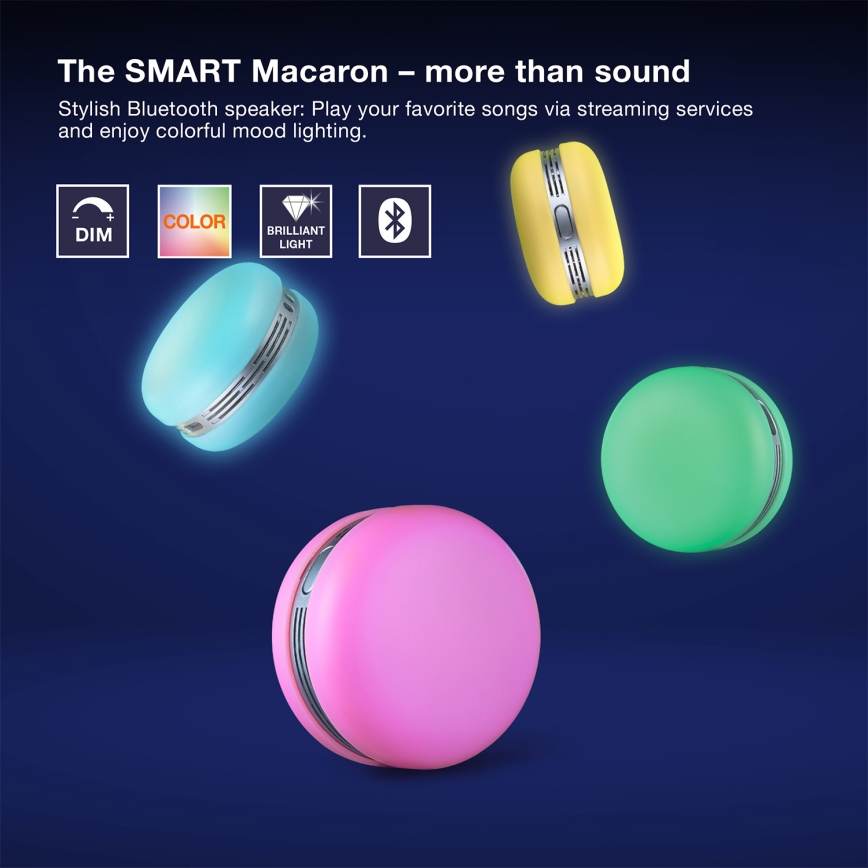 Osram - Ściemnialny głośnik LED RGB SMART+ MACARON LED/1,75W/3,7V 450 mAh zielony