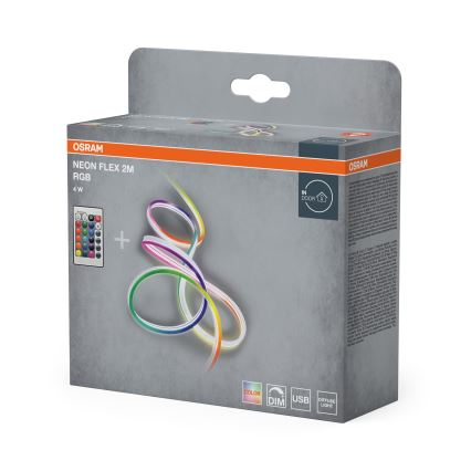 Osram - Taśma LED RGBW ściemnialna NEON FLEX 2m LED/4W/5V + zdalne sterowanie