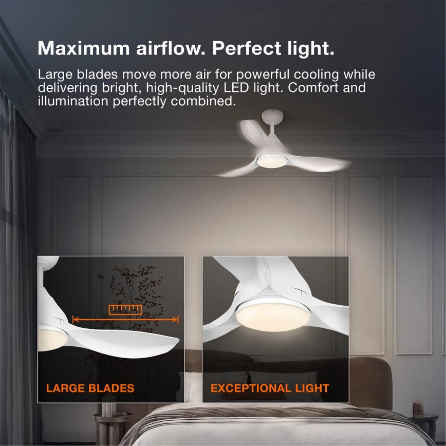 Osram - LED RGB ściemnialny wentylator sufitowy NORDES LED/18W/230V 3000-6500K + pilot zdalnego sterowania