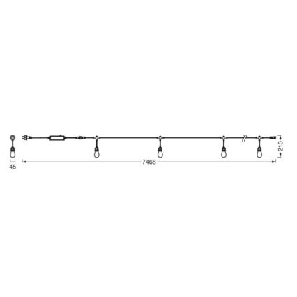 Osram - LED RGB ściemnialny zewnętrzny łańcuch świetlny SMART+ STRING 12xLED/230V 7,47m IP44 Wi-Fi