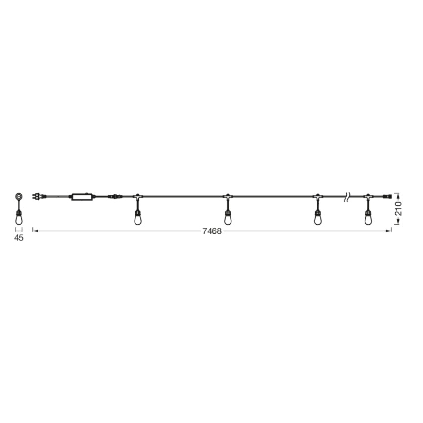 Osram - LED RGB ściemnialny zewnętrzny łańcuch świetlny SMART+ STRING 12xLED/230V 7,47m IP44 Wi-Fi