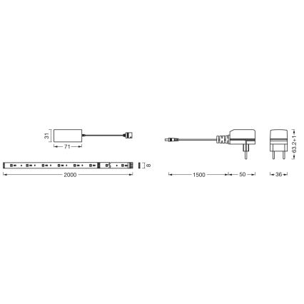 Osram - LED RGB+TW Ściemnialny pasek SMART+ FLEX 2m LED/8,5W/230V 2700-6500K Wi-Fi
