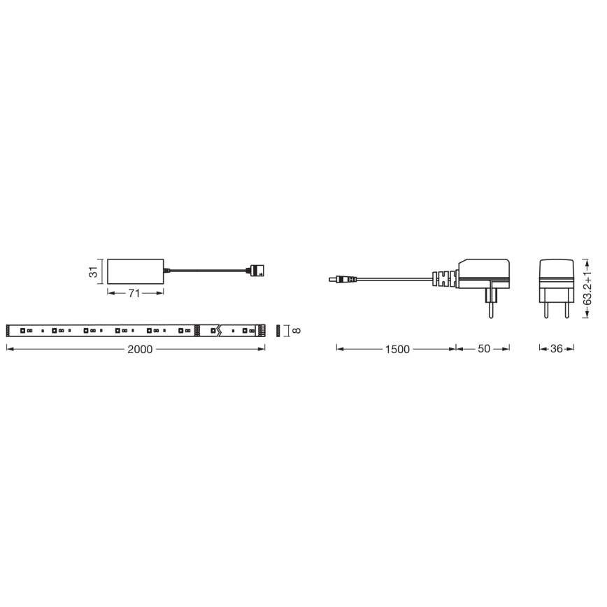 Osram - LED RGB+TW Ściemnialny pasek SMART+ FLEX 2m LED/8,5W/230V 2700-6500K Wi-Fi