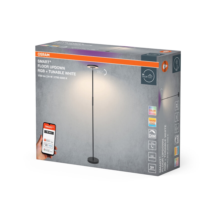 Osram - LED RGBW ściemnialna lampa stojąca SMART+ FLOOR LED/24W/230V 2700-5000K Wi-Fi