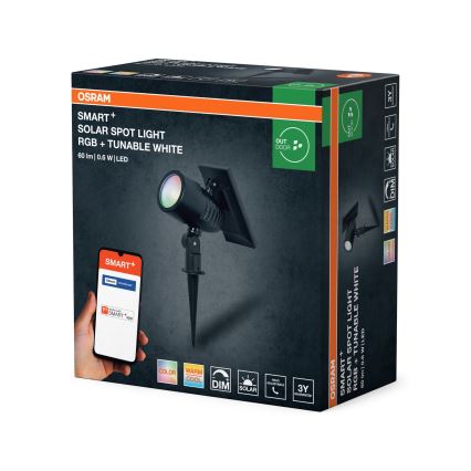 Ledvance - LED RGBW ściemnialna lampa solarna SMART+ SOLAR LED/0,6W/3,7V 2000 mAh 3000-6500K IP44