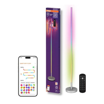 Osram - LED RGBW ściemnialna lampa stojąca SMART+ MAGIC LED/11,5W/230V 2700-6500K srebrna Wi-Fi + pilot zdalnego sterowania