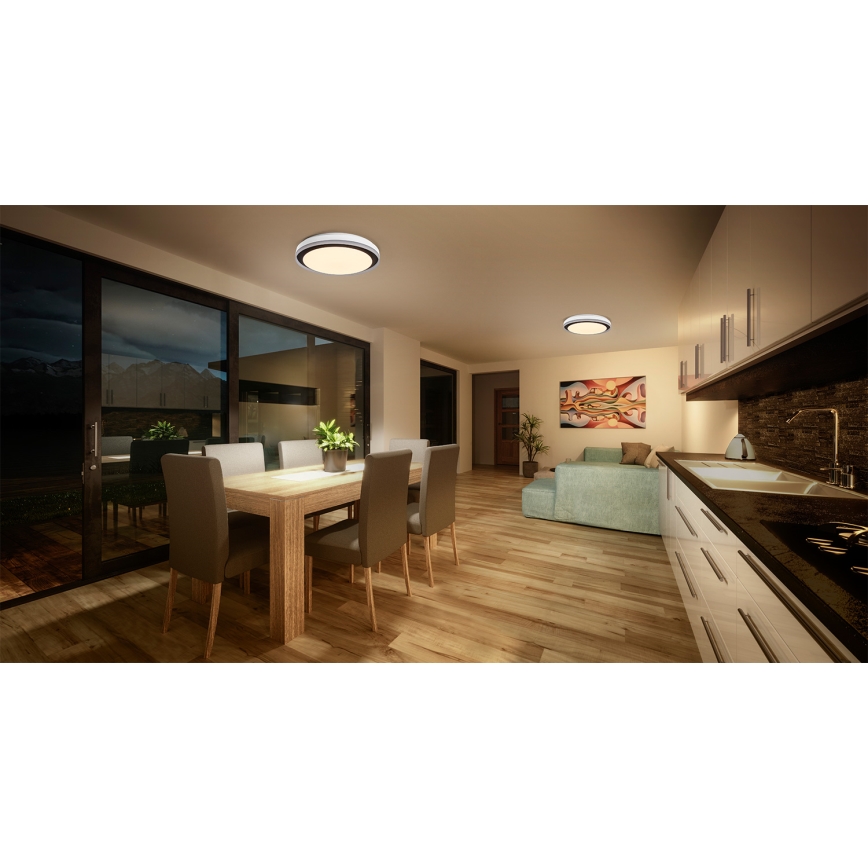 Osram - ściemnialna lampa sufitowa LED RGBW SMART+ MAGIC LED/38W/230V, średnica 49 cm, czarna, 2700-6500K, Wi-Fi