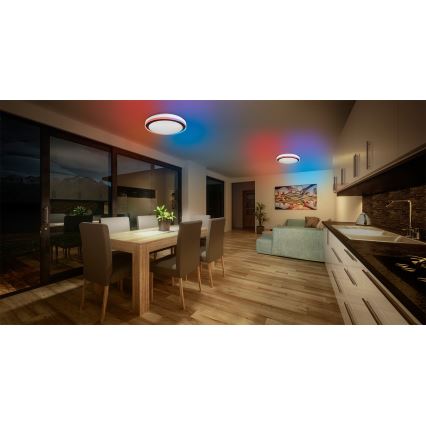 Osram - ściemnialna lampa sufitowa LED RGBW SMART+ MAGIC LED/38W/230V, średnica 49 cm, czarna, 2700-6500K, Wi-Fi