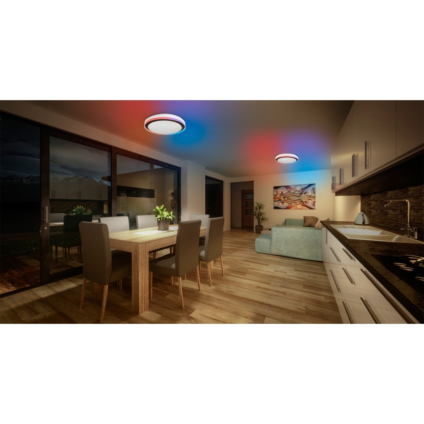 Osram - ściemnialna lampa sufitowa LED RGBW SMART+ MAGIC LED/38W/230V, średnica 49 cm, czarna, 2700-6500K, Wi-Fi