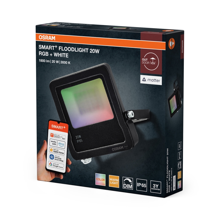 Osram - SMART+ LED RGBW ściemnialny naświetlacz LED/20W/230V IP65 Wi-Fi