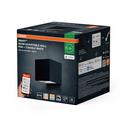 Osram - LED RGBW ściemnialny zewnętrzny kinkiet SMART+ BEAM LED/8W/230V 3000-6500K IP44 Wi-Fi