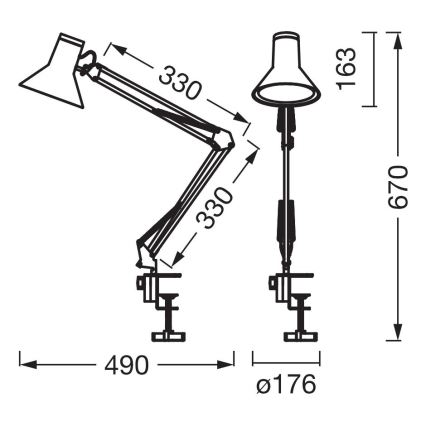 Osram - Ściemnialna lampka biurkowa LED z klipsem OFFICE LINE LED/9W/230V 3000K czarna