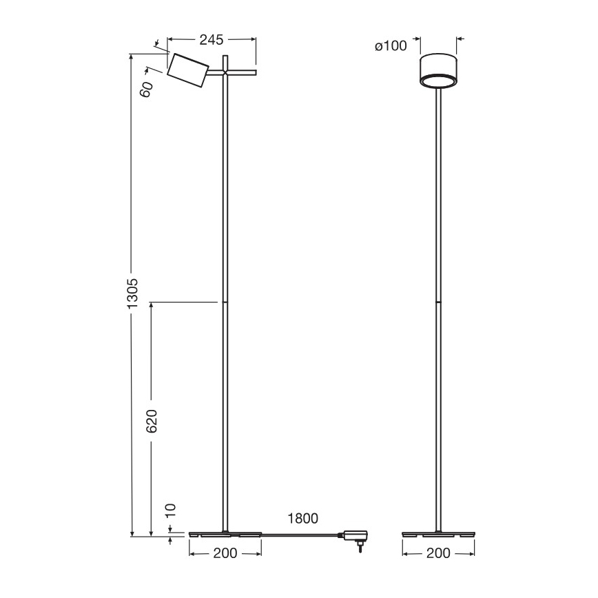 Osram - LED ściemniana dotykowa lampa podłogowa DECOR KYOTO LED/12W/230V CRI 90 czarna