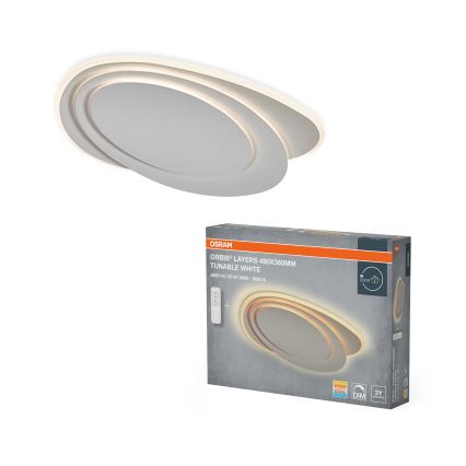 Osram - LED ściemnialna oprawa sufitowa ORBIS LAYERS LED/50W/230V 2600-6000K 36x49 cm biała + zdalne sterowanie