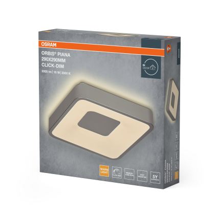 Osram - LED Ściemnialna lampa sufitowa ORBIS PIANA LED/16W/230V 29x29 cm srebrna