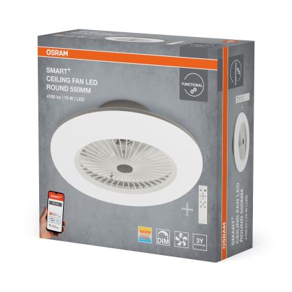 Osram - ściemnialna oprawa sufitowa LED z wentylatorem SMART+ LED/75W/230V 3000-6500K Wi-Fi + zdalne sterowanie