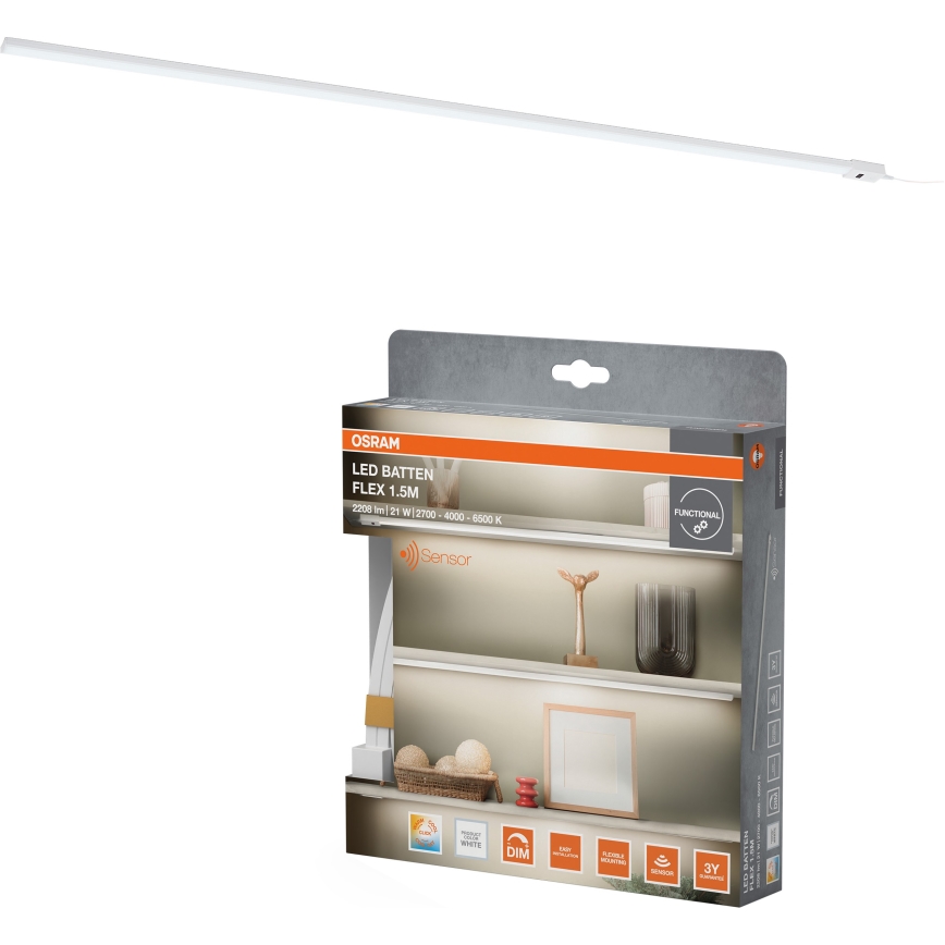 Osram - ściemnialna oprawa podszafkowa LED z czujnikiem ruchu BATTEN LED/21W/230V 2700/4000/6500K 150,4 cm bílá