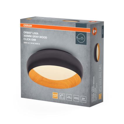 Osram - ściemnialna oprawa sufitowa LED ORBIS LIVIA LED/16W/230V śr. 30 cm antracyt/brązowy