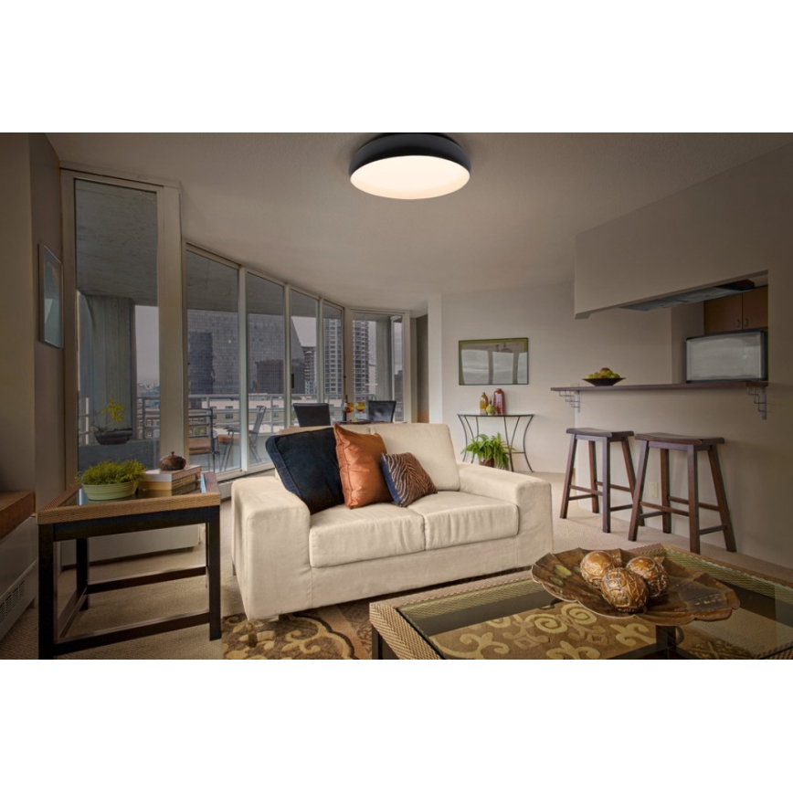 Osram - ściemnialna oprawa sufitowa LED ORBIS LIVIA, 16W, 230V, średnica 30 cm, czarna/biała