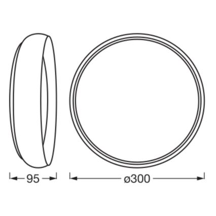 Osram - ściemnialna oprawa sufitowa LED ORBIS LIVIA, 16W, 230V, średnica 30 cm, czarna/biała
