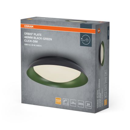 Osram - ściemnialna lampa sufitowa LED ORBIS PLATE LED/45W/230V śr. 48 cm zielona/czarna