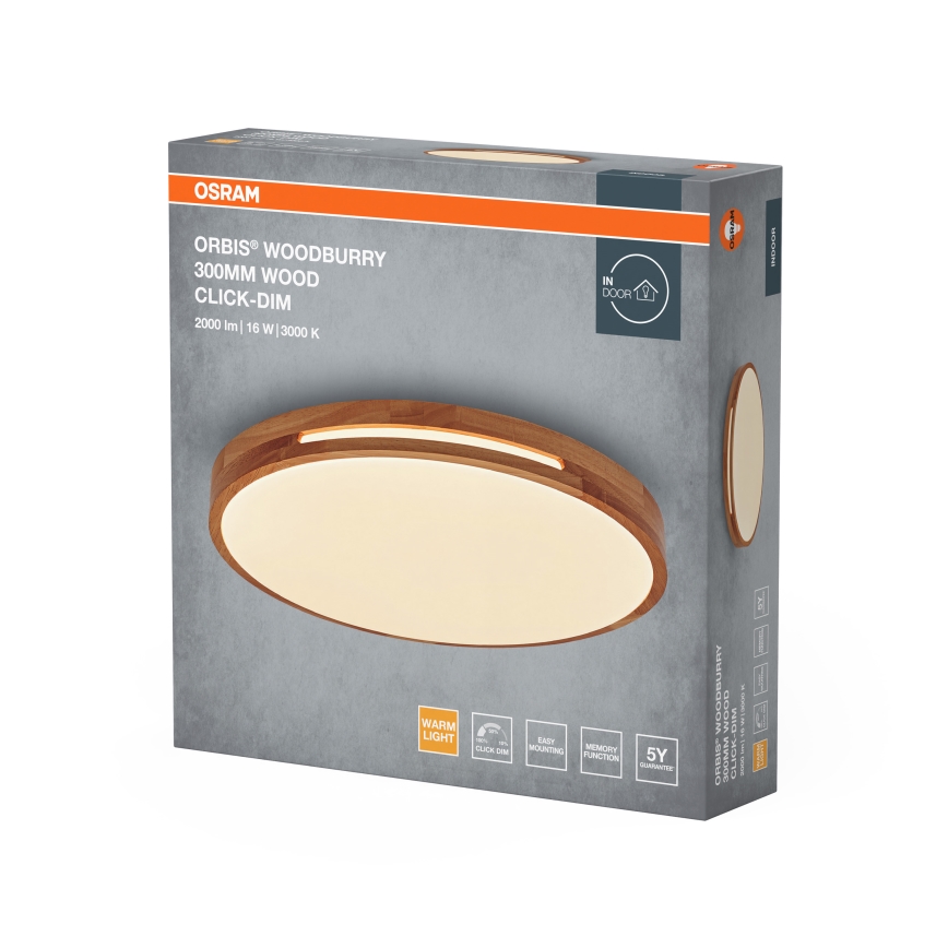 Osram - LED ściemnialna oprawa sufitowa ORBIS WOODBURRY LED/16W/230V śr. 30 cm