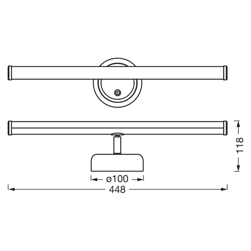Osram - ściemnialny, ładowalny, dotykowy kinkiet LED NIGHTLUX LED/1,8W/5V czarny