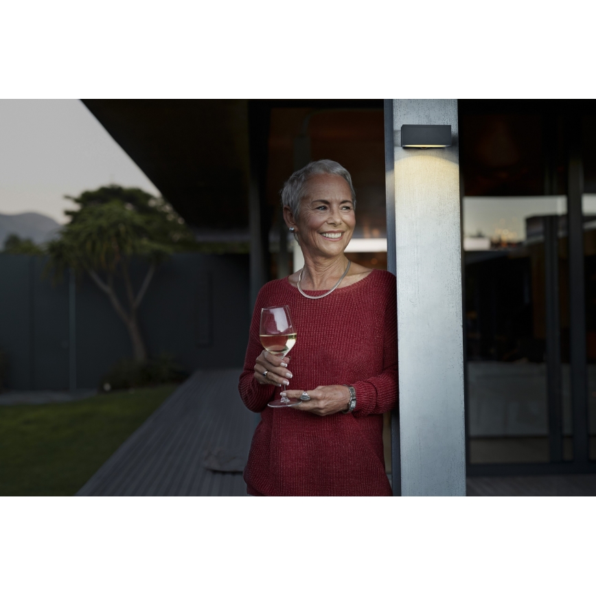 Osram - LED ściemnialna solarna oprawa ścienna z czujnikiem ENDURA STYLE LED/10,7W/4,2V 2000 mAh IP65 antracyt