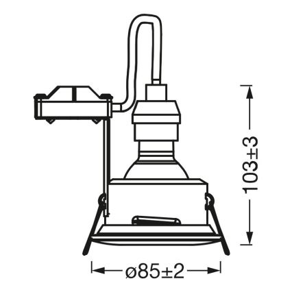 Osram - LED oprawa wpuszczana do łazienki SPOT 1xGU10/4,3W/230V 2700K CRI 90, średnica 8,5 cm, IP65, biała