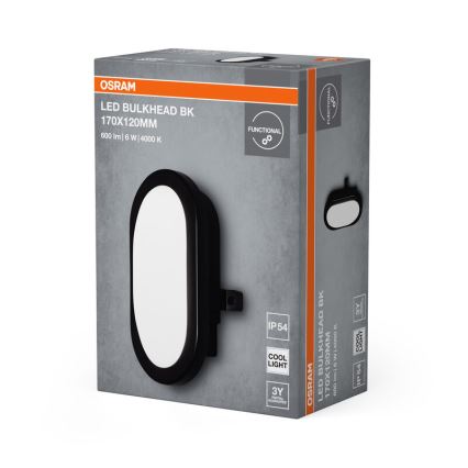 Osram - LED Zewnętrzna oprawa ścienna BULKHEAD LED/6W/230V IP54 czarna