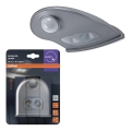 Osram - LED zewnętrzna oprawa ścienna z czujnikiem DOORLED LED/0,5W/3xAA IP54 srebrna