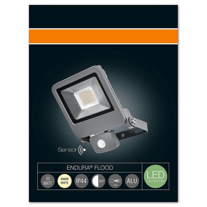 Osram - LED Zewnętrzny reflektor z czujnikiem ENDURA 1xLED/30W/230V IP44