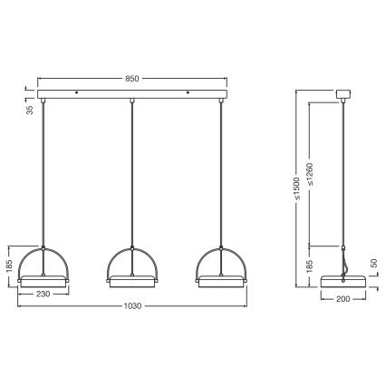 Osram - LED żyrandol na przewodzie DECOR PUCK 3xLED/12W/230V czarny