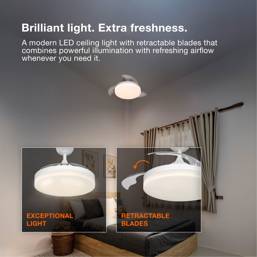 Osram - ściemnialna lampa sufitowa LED z wentylatorem LEVECHE LED/36W/230V 3000/4000/6500K + pilot zdalnego sterowania
