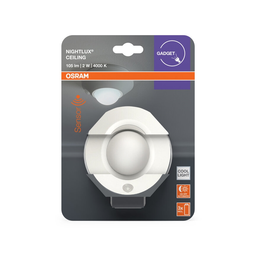Osram - LED lampka orientacyjna z czujnikiem NIGHTLUX LED/2W/3xAA biała