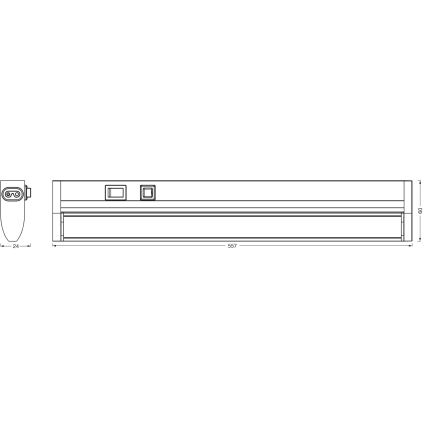 Osram - ściemnialna oprawa podszafkowa LINEAR TURN LED/10W/230V 3000/4000/6500K 55 cm czarna