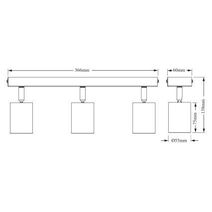 Osram - Oprawa punktowa ELEMENTAL 3xGU10/6W/230V