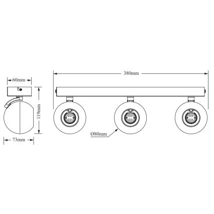 Osram - Oprawa punktowa SPOT SPHERAL 3xGU10/6W/230V biała