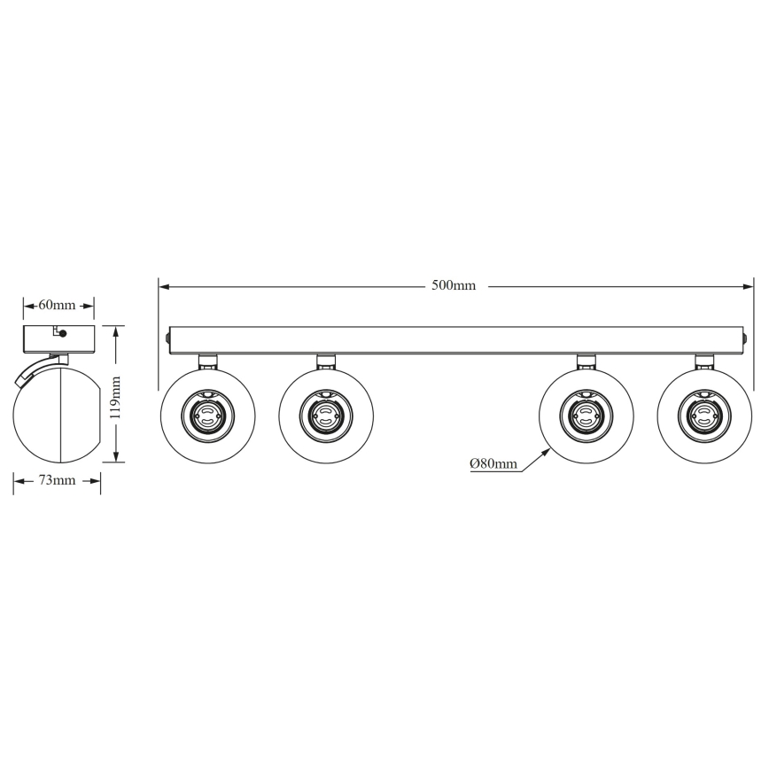 Osram - Oprawa punktowa SPOT SPHERAL 4xGU10/6W/230V biała